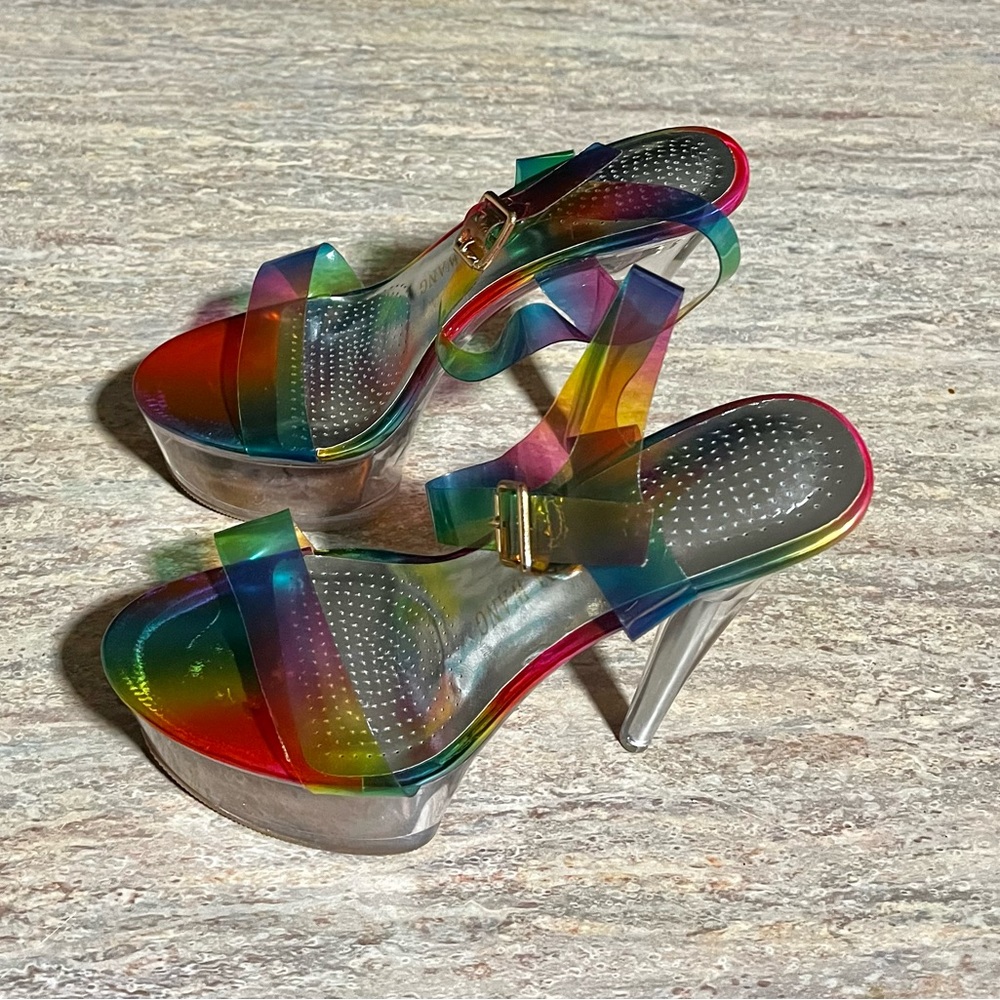 Nwob Azalea Wang Croix Rainbow Open Toe Strapped … - image 3